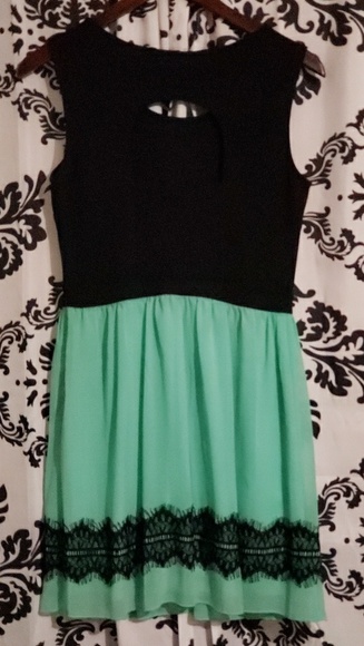 Sweet Storm Dresses & Skirts - Mint green and black lace dress size large Sweet Storm Dresses & Skirts - Mint green and black lace dress size large